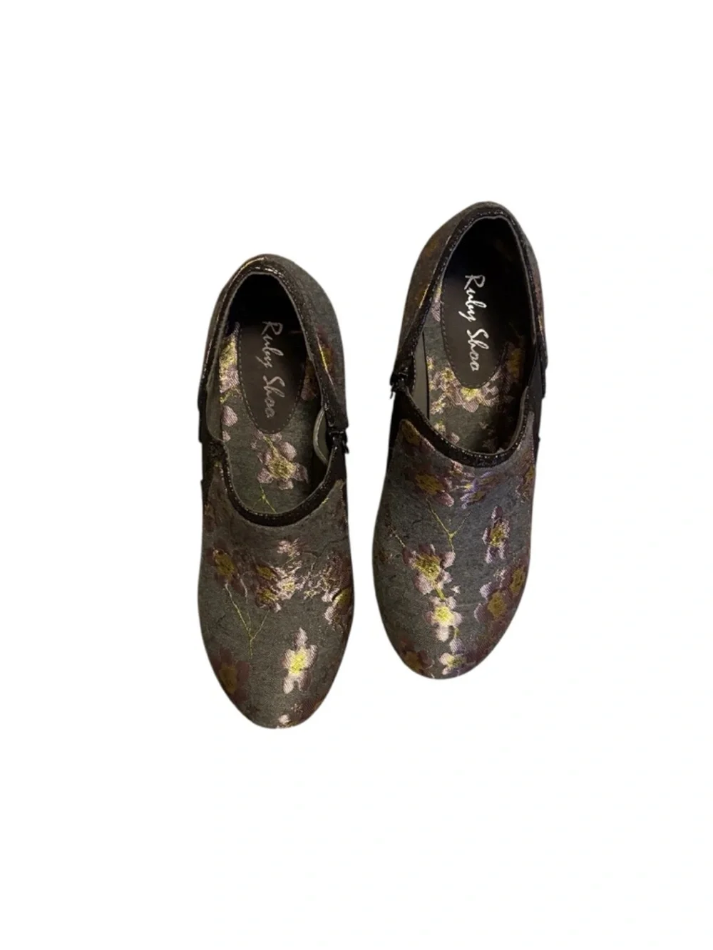 Ruby Shoo Grey and Lilac Floral High Heel